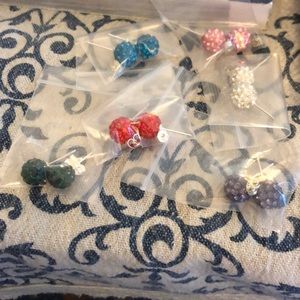 Swarovski like stud colored ball earrings pick one